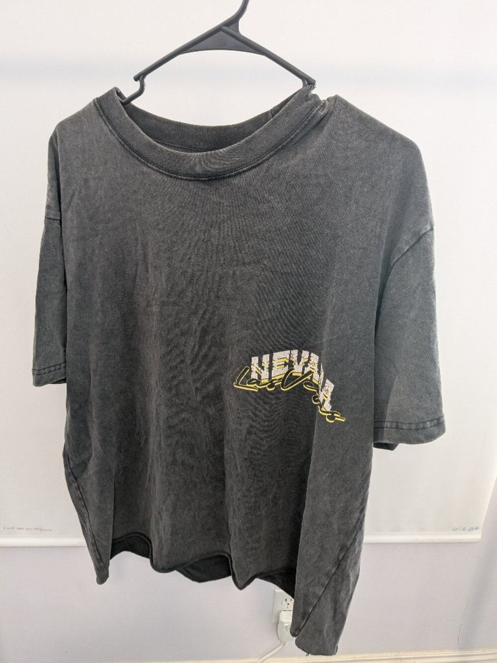 Cropped Western Frontier Las Vegas Nevada Mineral Wash Graphic Tee Charcoal M